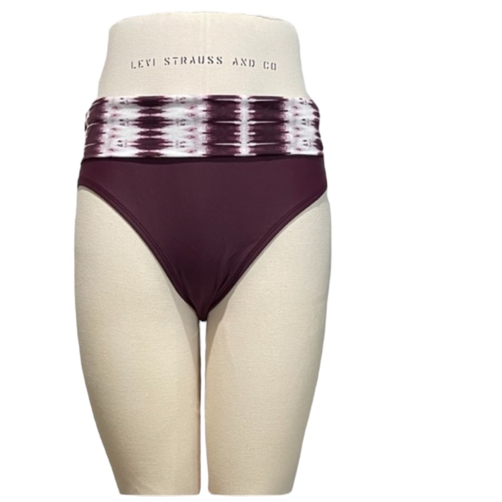 Into the Bleu by Amerex Fold-Over Shirred Side and Back Bikini Bottoms